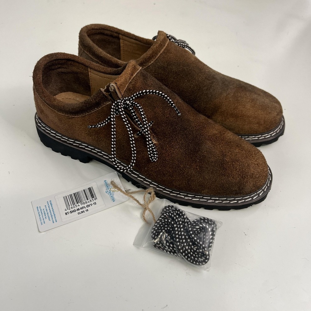 Bavaria Trachten Shoes Mens Size 10 Brown Suede Lace Up Oktoberfest Casual